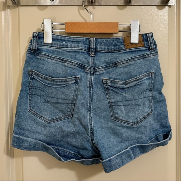 American Eagle Shorts - High Rise Stretch Denim Medium Blue - Picture 2 of 2